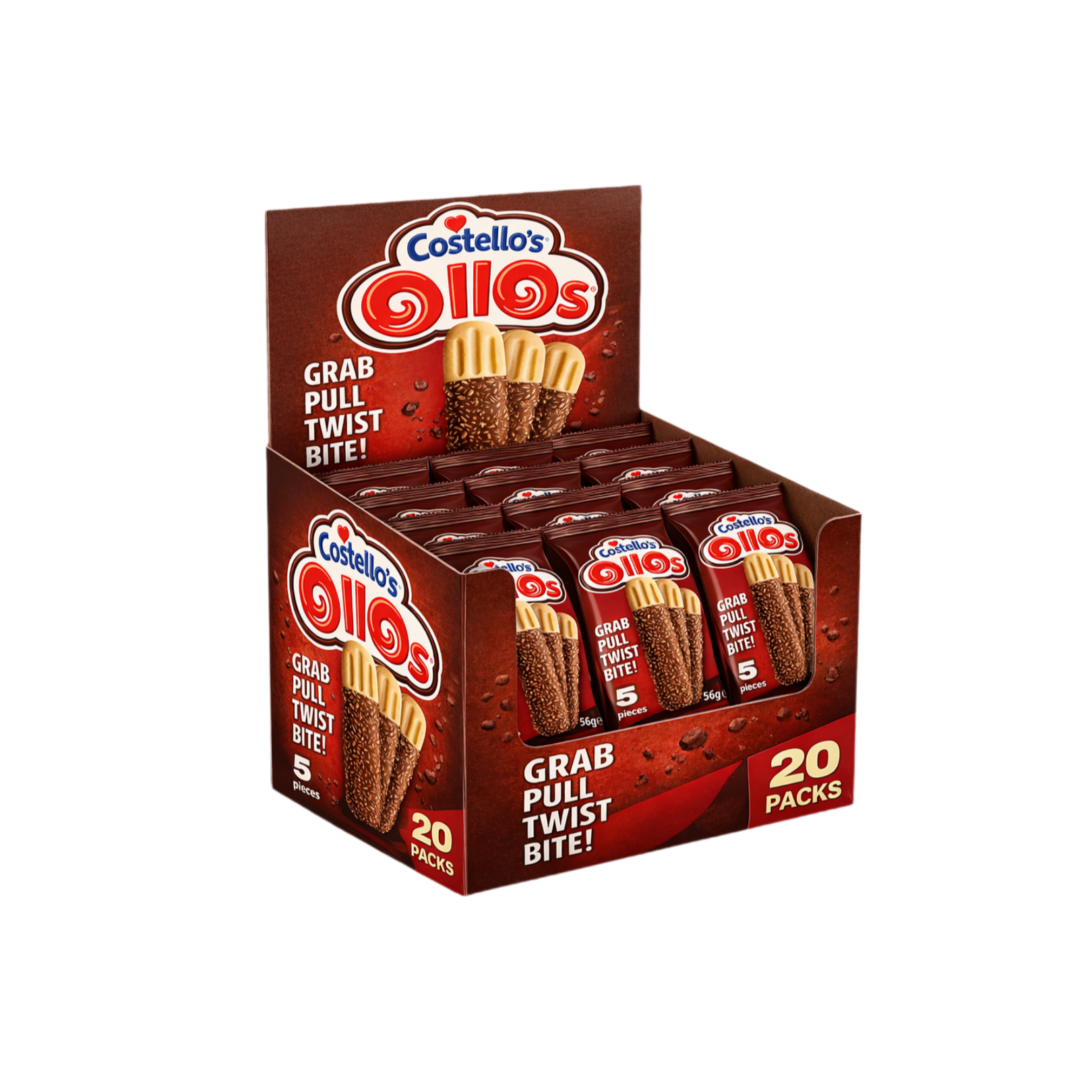 Costello's Ollos Chocolate Biscuit Sticks – 56g 20's