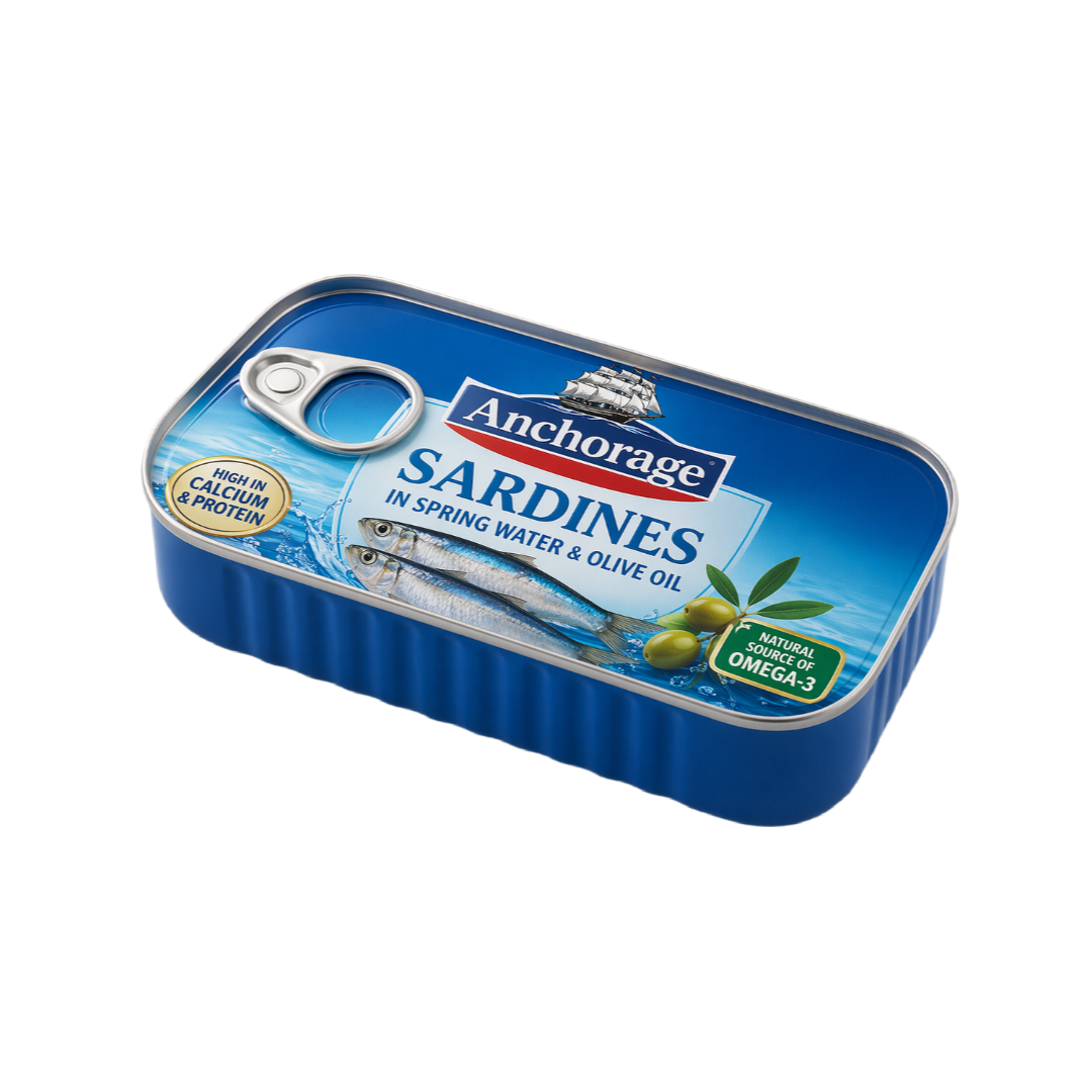 Anchorage Sardines in Spring Water & Olive Oil 125g x 48