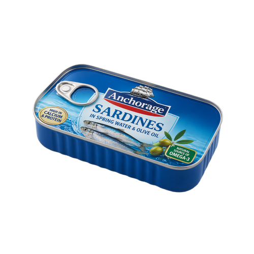 Anchorage Sardines in Spring Water & Olive Oil 125g x 48 x 200