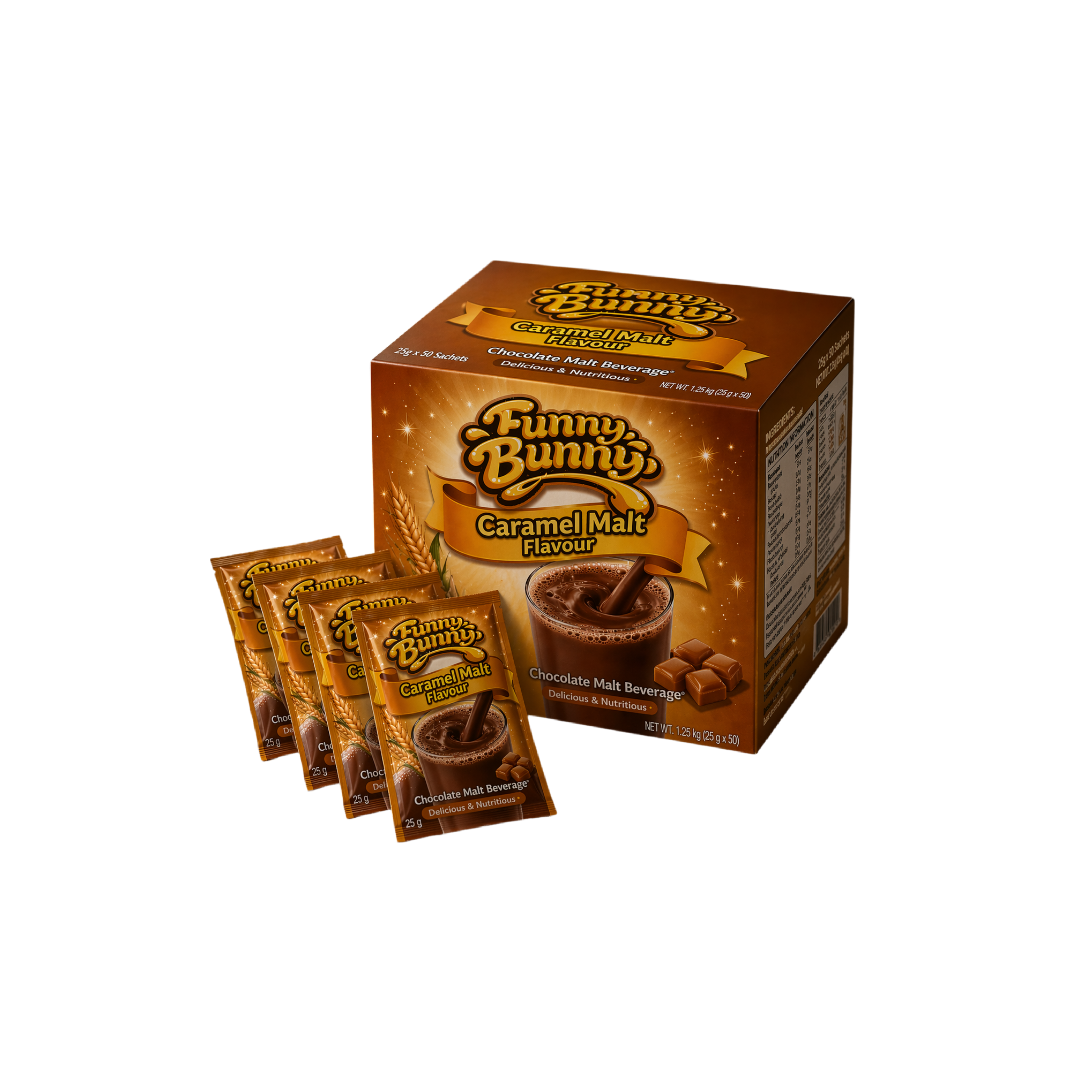 Funny Bunny Caramel Malt Flavor Chocolate Malt Beverage (25g x 50 Sachets)