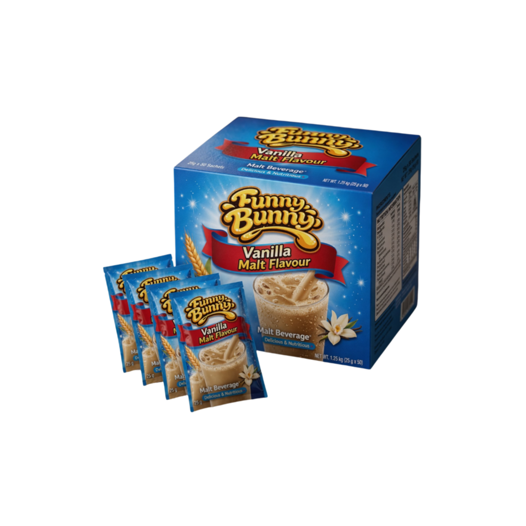 Funny Bunny Vanilla Flavor Chocolate Malt Beverage (25g x 50 sachets)