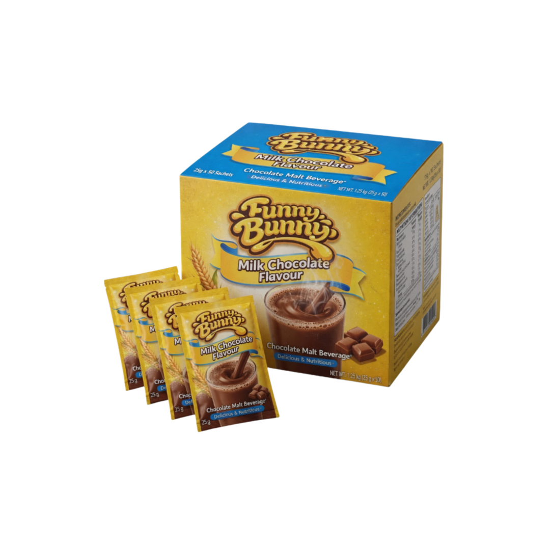 Funny Bunny Milk Chocolate Flavor Chocolate Malt Beverage (25g x 50 sachets)